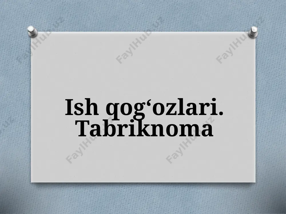 5-sinf. ish qog‘ozlari. tabriknoma — PPTX