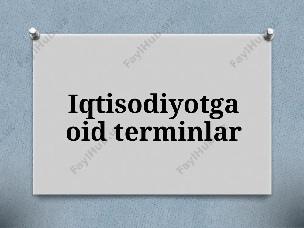 5-sinf. iqtisodiyotga oid terminlar — PPTX