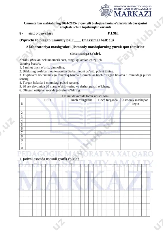 8-sinf biologiya bsb-3 2-chorak @summativ_formativ_baholash — DOCX