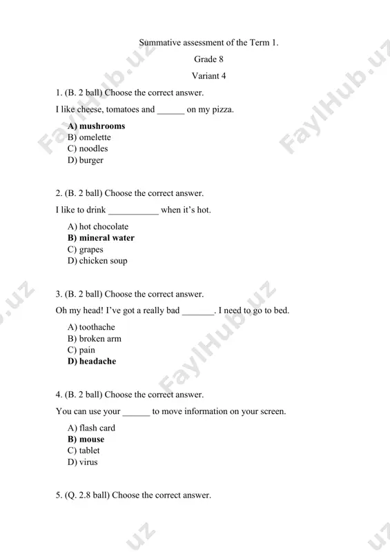 8_sinf_ingliz_tili_1_chsb_4_variant@summativ_formativ_baholash — PDF