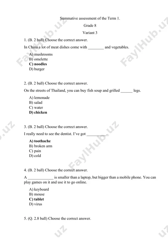 8_sinf_ingliz_tili_1_chsb_3_variant@summativ_formativ_baholash — PDF