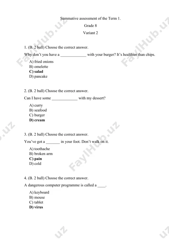 8_sinf_ingliz_tili_1_chsb_2_variant@summativ_formativ_baholash — PDF