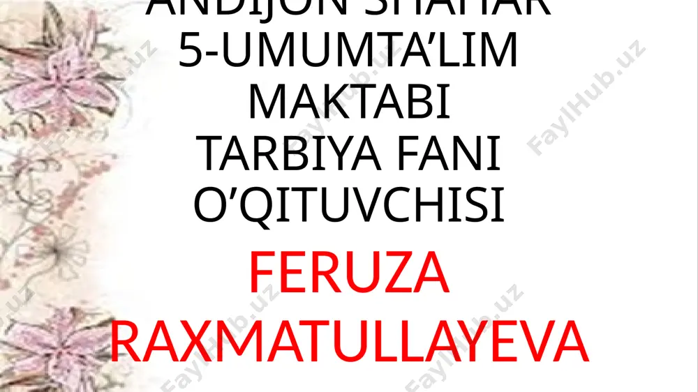 5-s jonivorlarga g'amxo'rlik qilish — PPTX