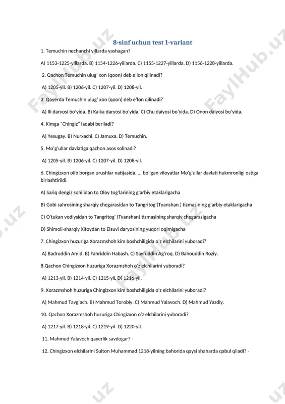 8-sinf tarix — DOCX