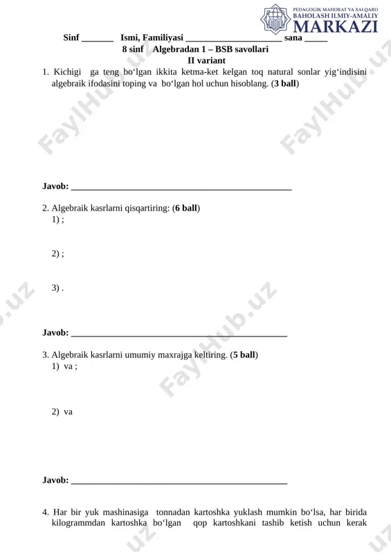 8_sinf_algebra_1_chorak_2_variant_bsb_@summativ_formativ_baholash — DOCX