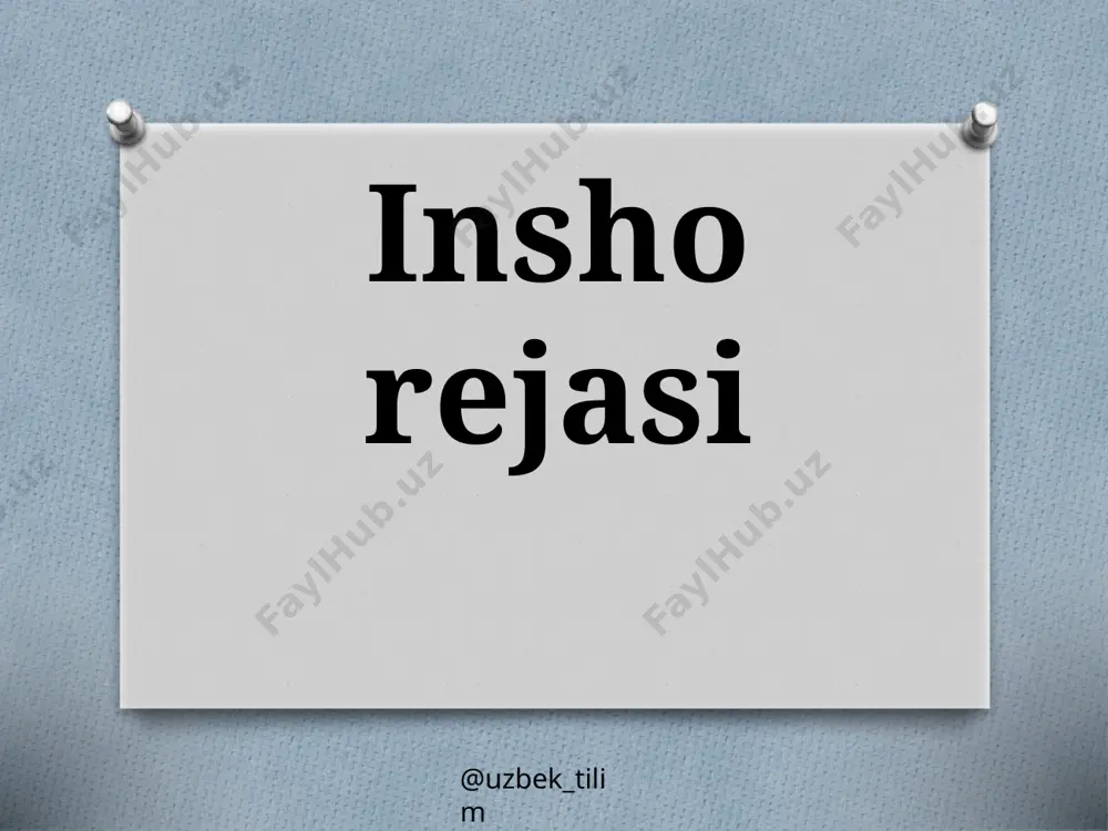 8-sinf. insho rejasi — PPTX