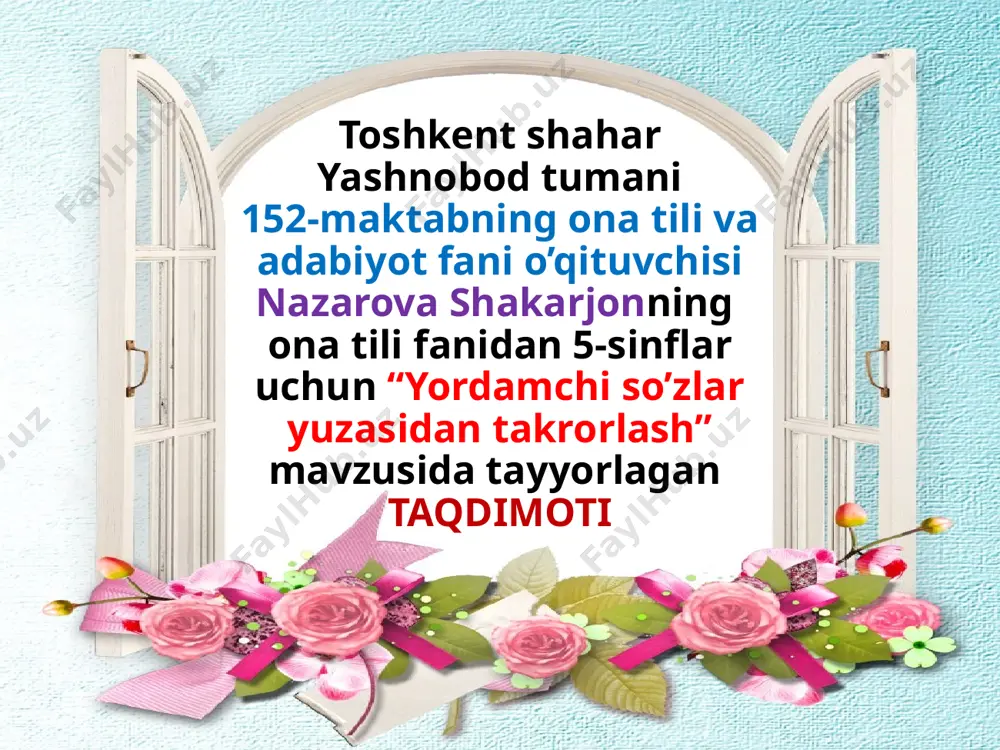 yordamchi so'zlar yuzasidan takrorlash 5-sinf — PPTX