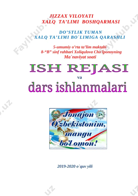 8-sinf tarbiya soati — DOCX