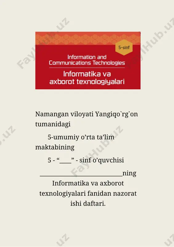 nazorat savollari 5 sinf 2023 — DOCX