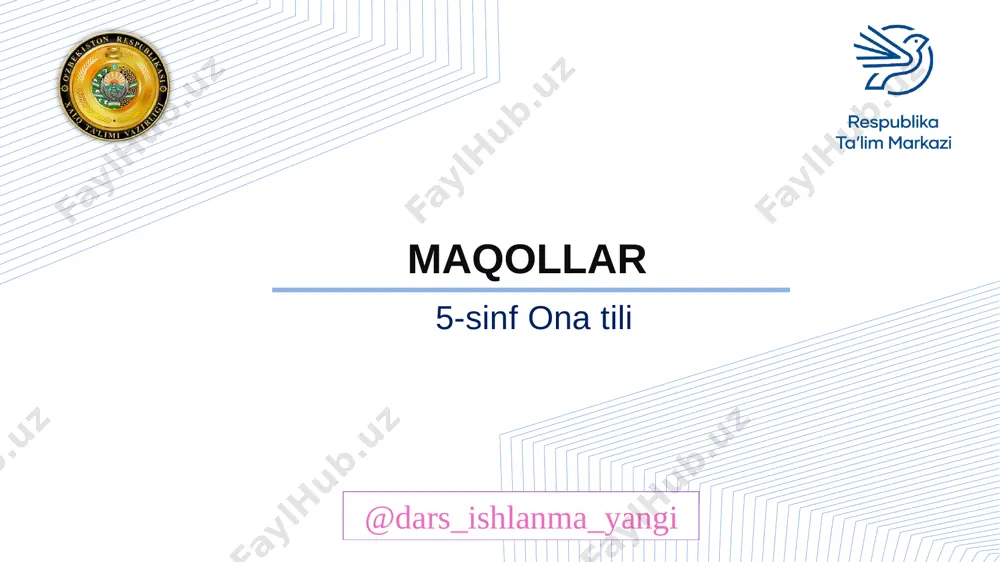 5-sinf ona tili 105-106.maqollar+ — PPTX