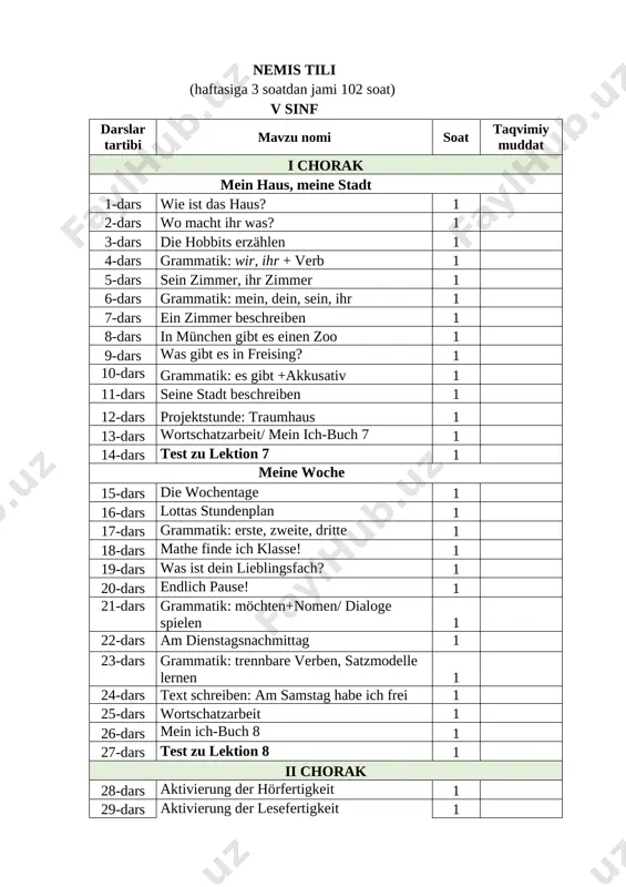 5-sinf_nemis tili — DOCX