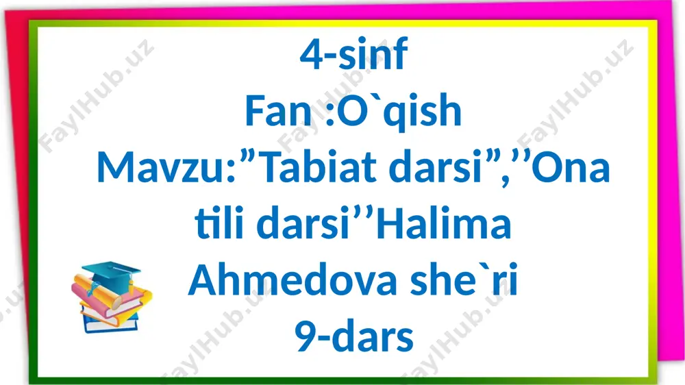 4-s.o`qish s.ona tili darsida.tabiat darsida.9-dars — PPTX