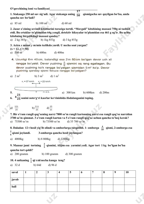 5-nazorat ishi tahlili — PDF