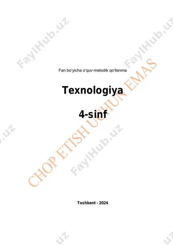 texnologiya 4-sinf 1-10 mavzular+ — PDF