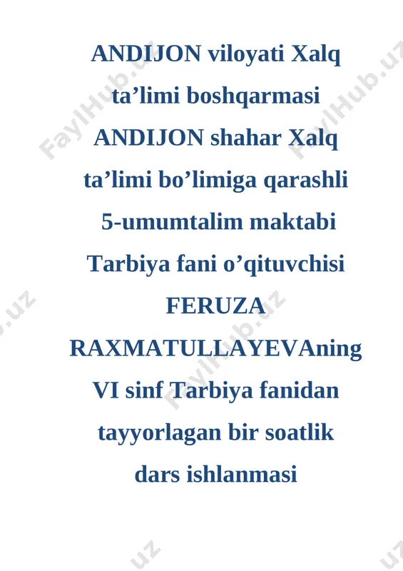 6-sinf_oila qadriyatlar beshigi — DOCX
