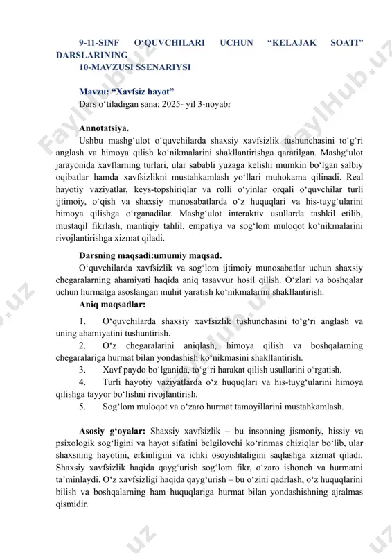 kelajak soati 9-11-sinf — PDF