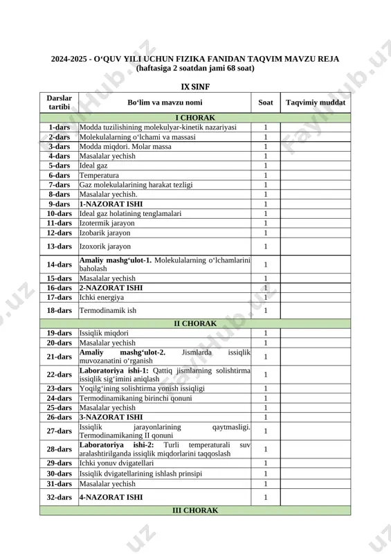 9-sinf fizika yillik 2025-2026 @e_baza_ishreja — XLSX