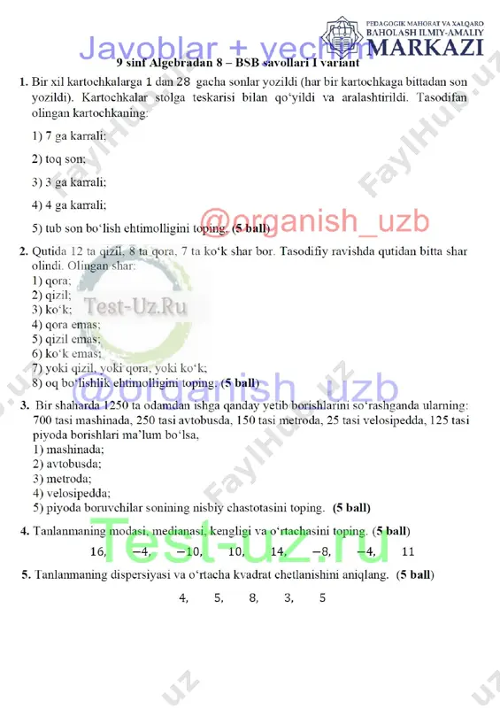 9 sinf algebra bsb-8 var 1 — DOCX