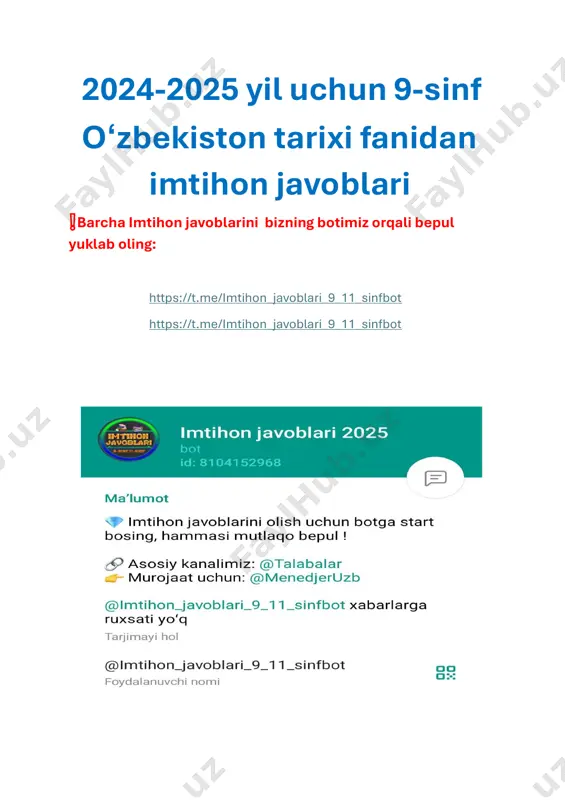 9 uzb tarix javoblari — PDF
