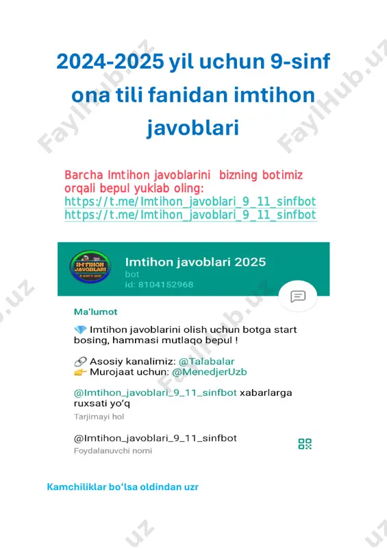9 ona tili javoblari _imtihon_javoblari_9_11_sinfbot — PDF