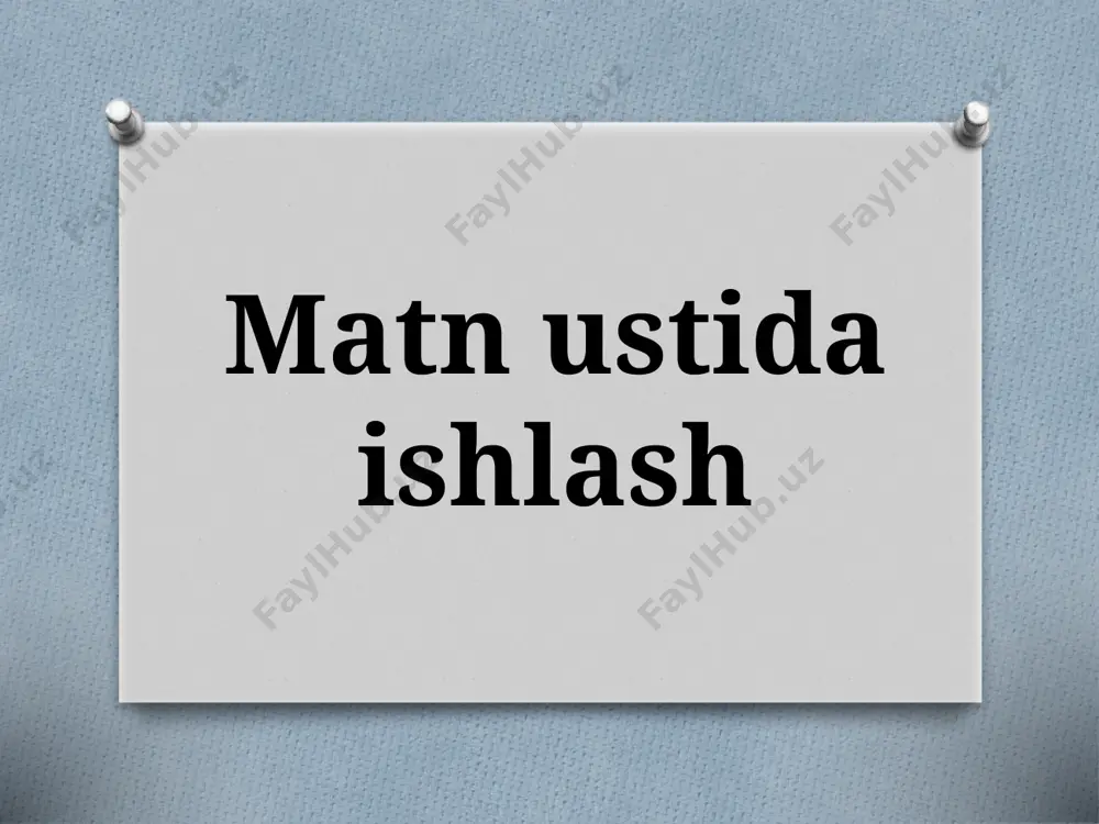 9-sinf. matn ustida ishlash (122 betdagi) — PPTX