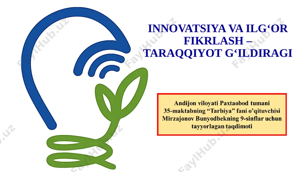 9-sinf tarbiya 14-mavzu — PPTX