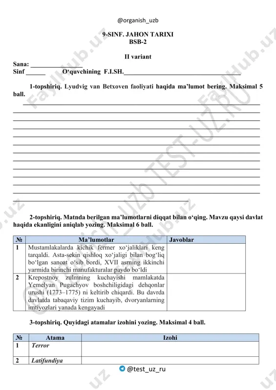 9_sinf_jahon_tarixi_2_bsb_2_variant_@summativ_formativ_baholash — PDF