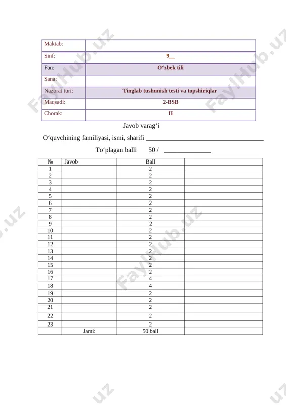 9-sinf o'zbek tili 2-bsb @summativ_formativ_baholash — DOCX