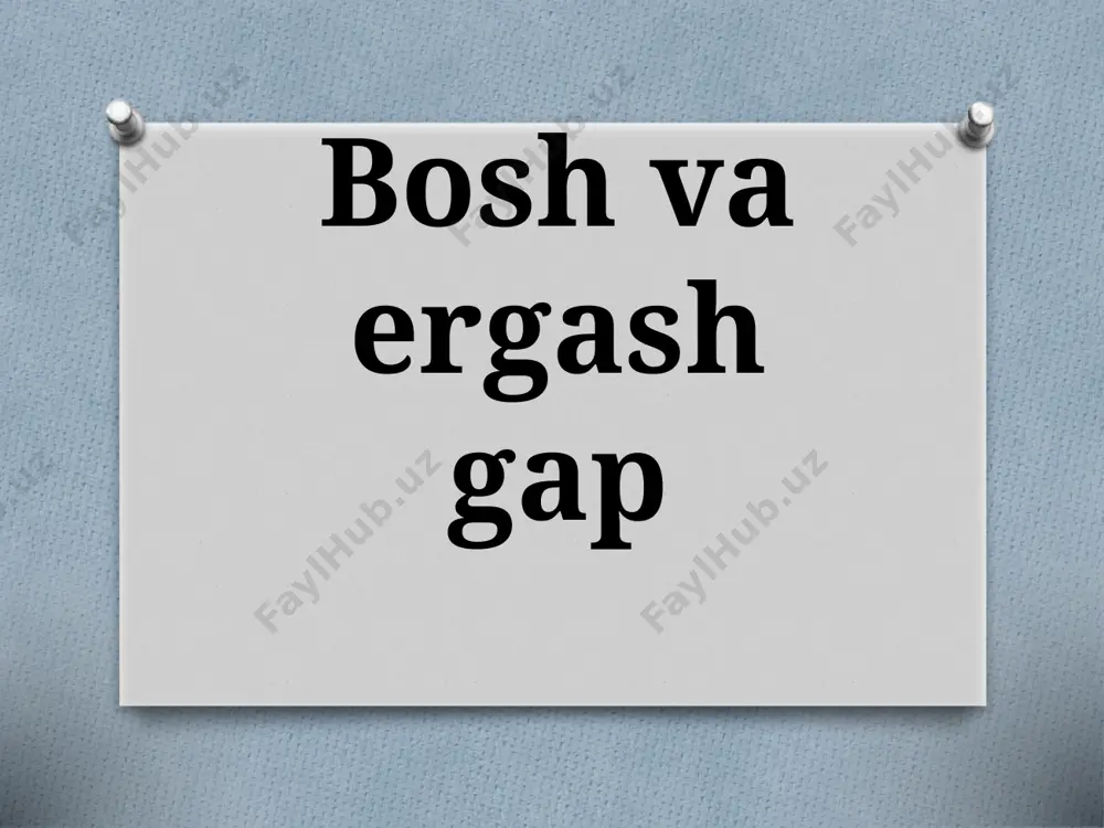9-sinf. bosh va ergash gap — PPTX