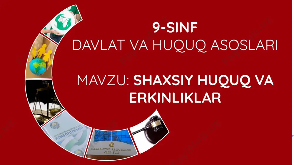 9-sinf. 14. shaxsiy huquq va erkinliklar + — PPTX
