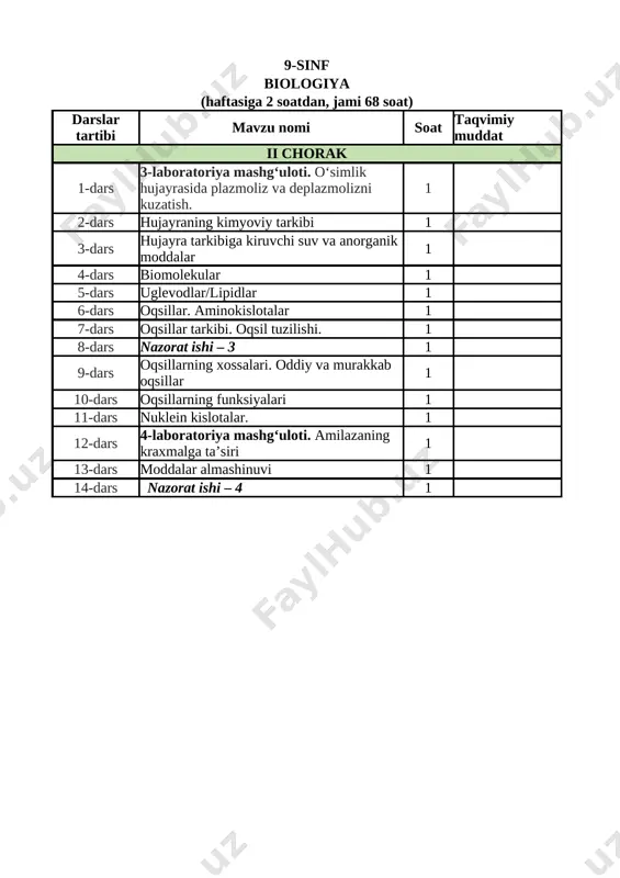 taqvim_mavzu_reja_biologiya_9_sinf_2024–2025_oʻquv_yili_o'zb_ — XLSX