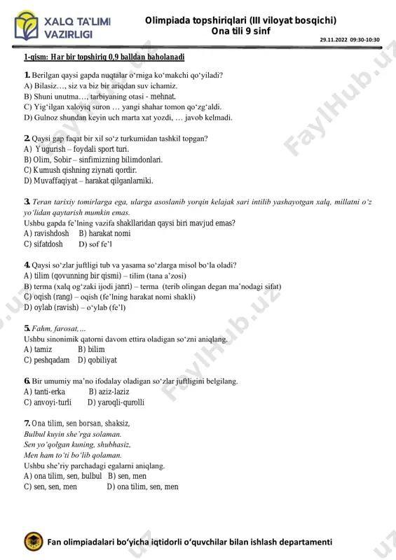 ona tili 9-sinf — PDF