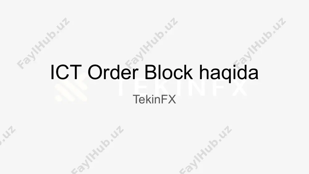 ict order block haqida — PDF
