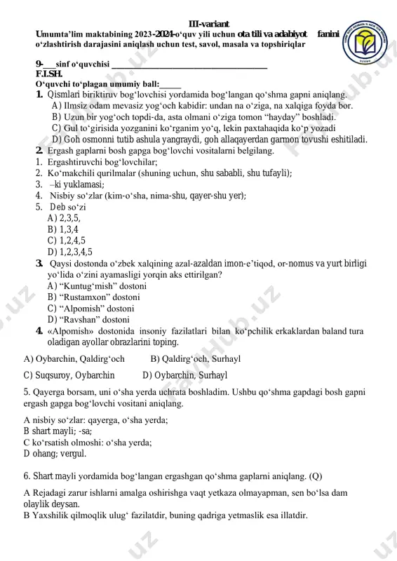 9-sinf-ona tili-3-v — PDF