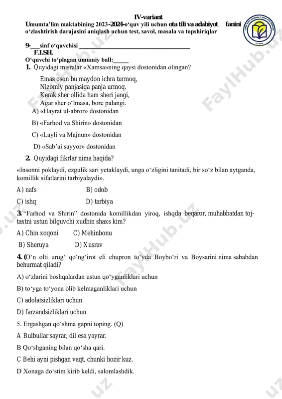 iv9-sinf-ona tili-4-v — PDF