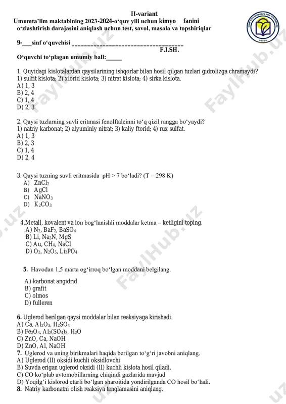 9-sinf-kimyo-2-v — PDF