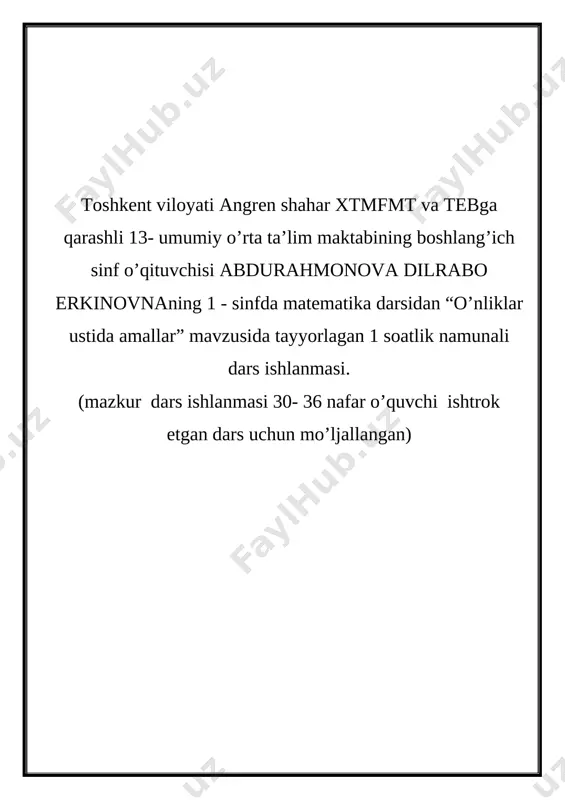 o'nliklar ustida amallar — DOCX