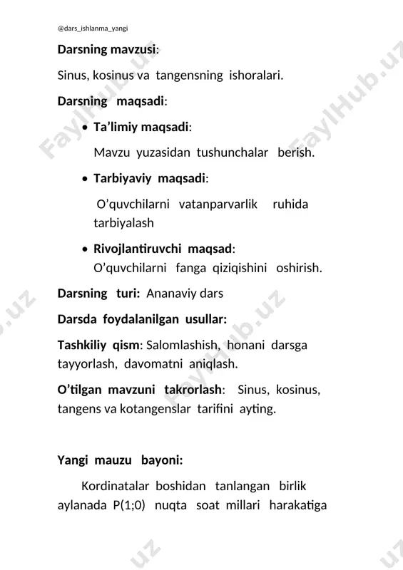 9_sinf_algebra_46_sinus,_kosinus_va_tangensning_ishoralari_2+ — DOCX