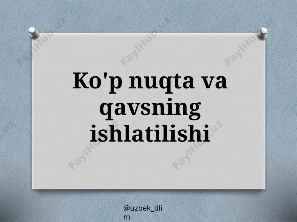 9-sinf. ko'p nuqta va qavsning ishlatilishi — PPTX