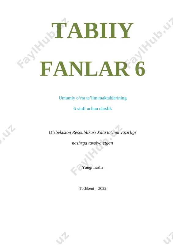 tabiiy fanlarga kirish (6-sinf) @sciense_uz — DOCX