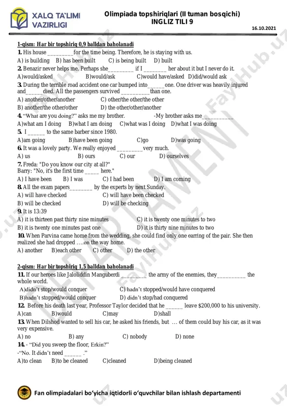 9-sinf ingliz tili — PDF