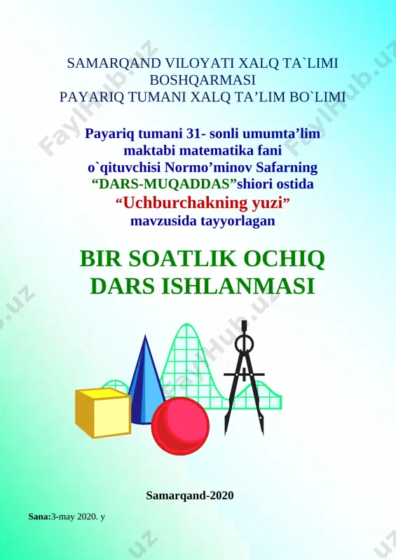 6-sinf matematika uchburchak yuzi — DOCX