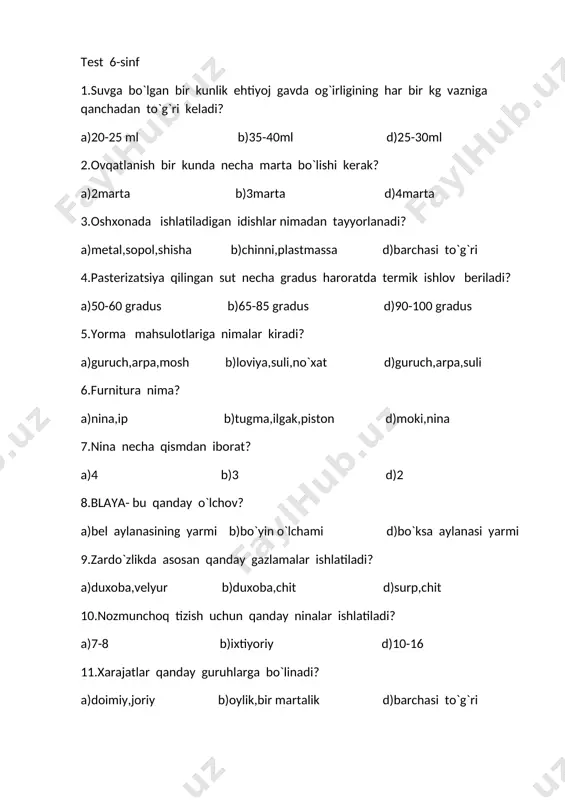 test 6-sinf — DOCX
