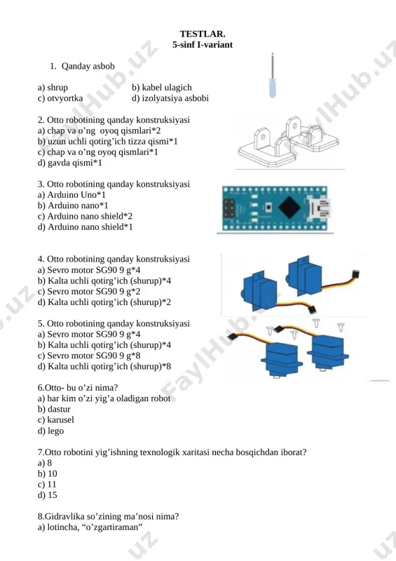 testlar 4-chorak 5-7 sinf monitoring — DOC