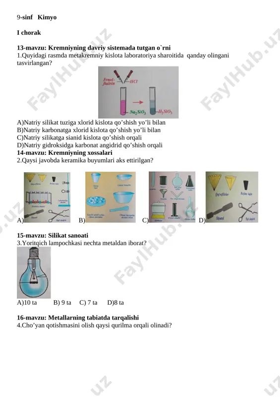 @yosh_ustozlar pisa 9 sinf kimyo — DOCX