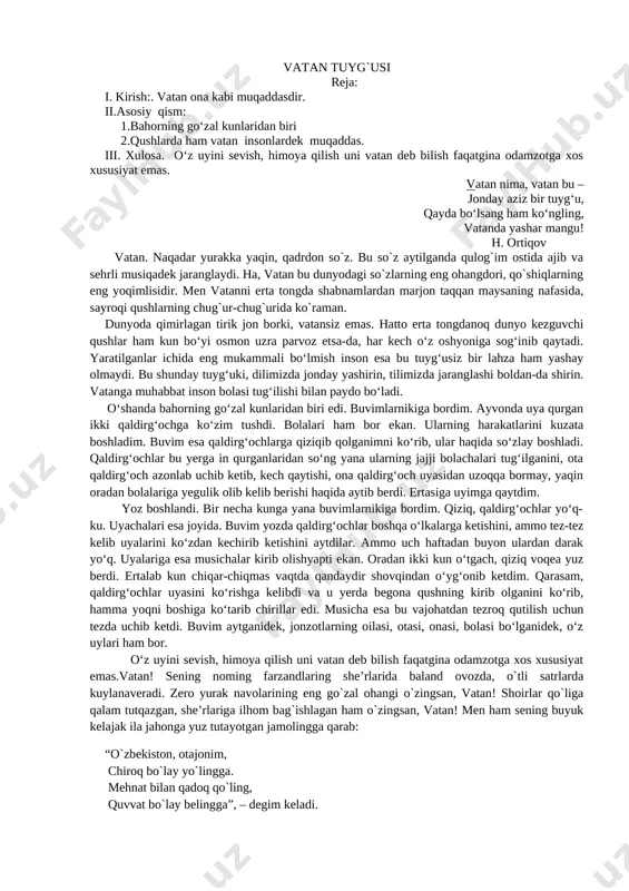 9-sinf imtihon bayon matnlari uchun namuna — DOCX