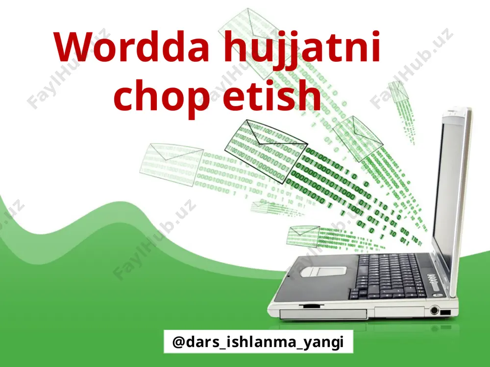 6-sinf informatika 32.wordda hujjatni chop etish 1+ — PPTX