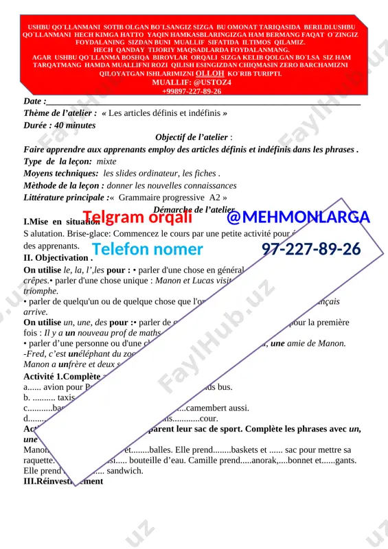 fransuz tili rek — DOCX