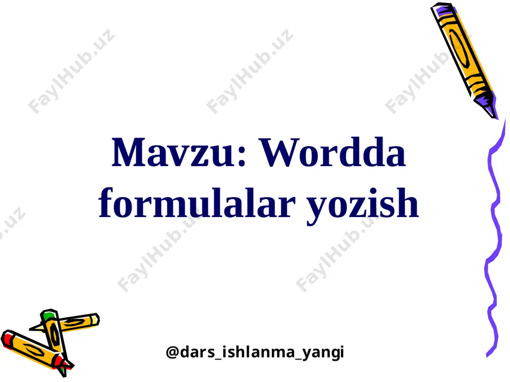 6-sinf informatika 29.wordda formulalar yozish 1+ — PPTX