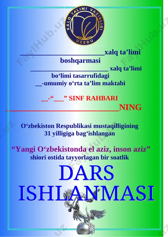 o’zbekiston-vatanim mening 5-9 sinf — DOC